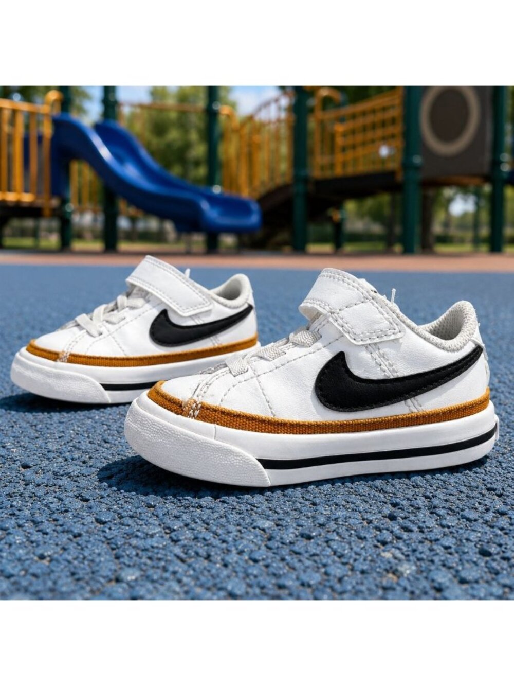 Nike Court Legacy Shoes LV5 Toddler's Size 5C White Desert Ochre DA5382-102